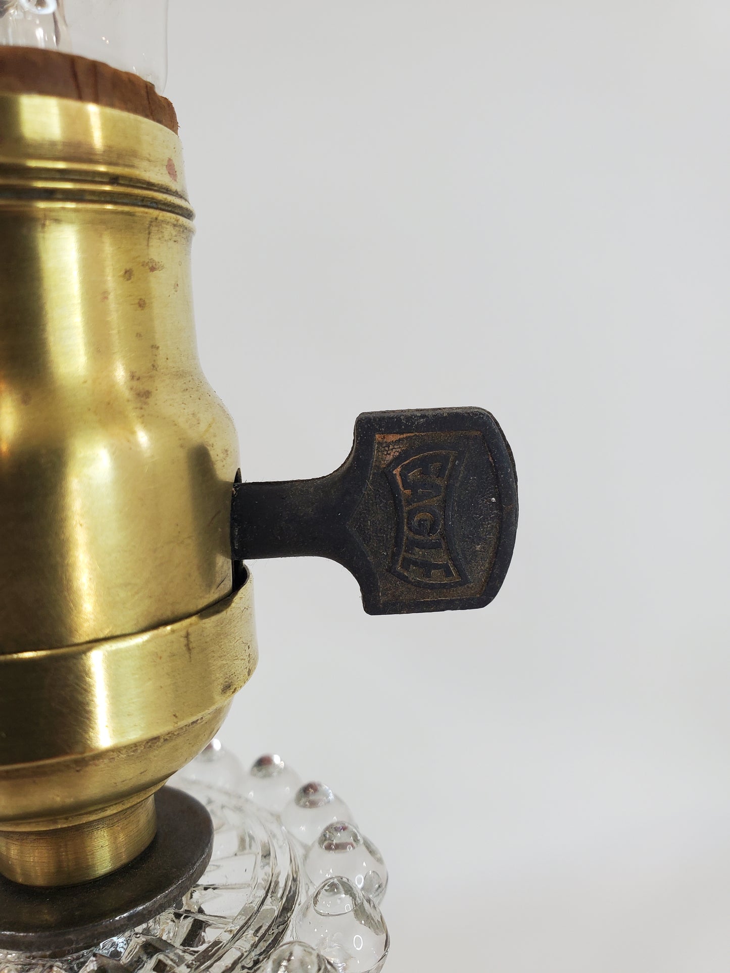 1930s Pair Art Deco Molded Crystal Glass Vanity Boudoir Lamps