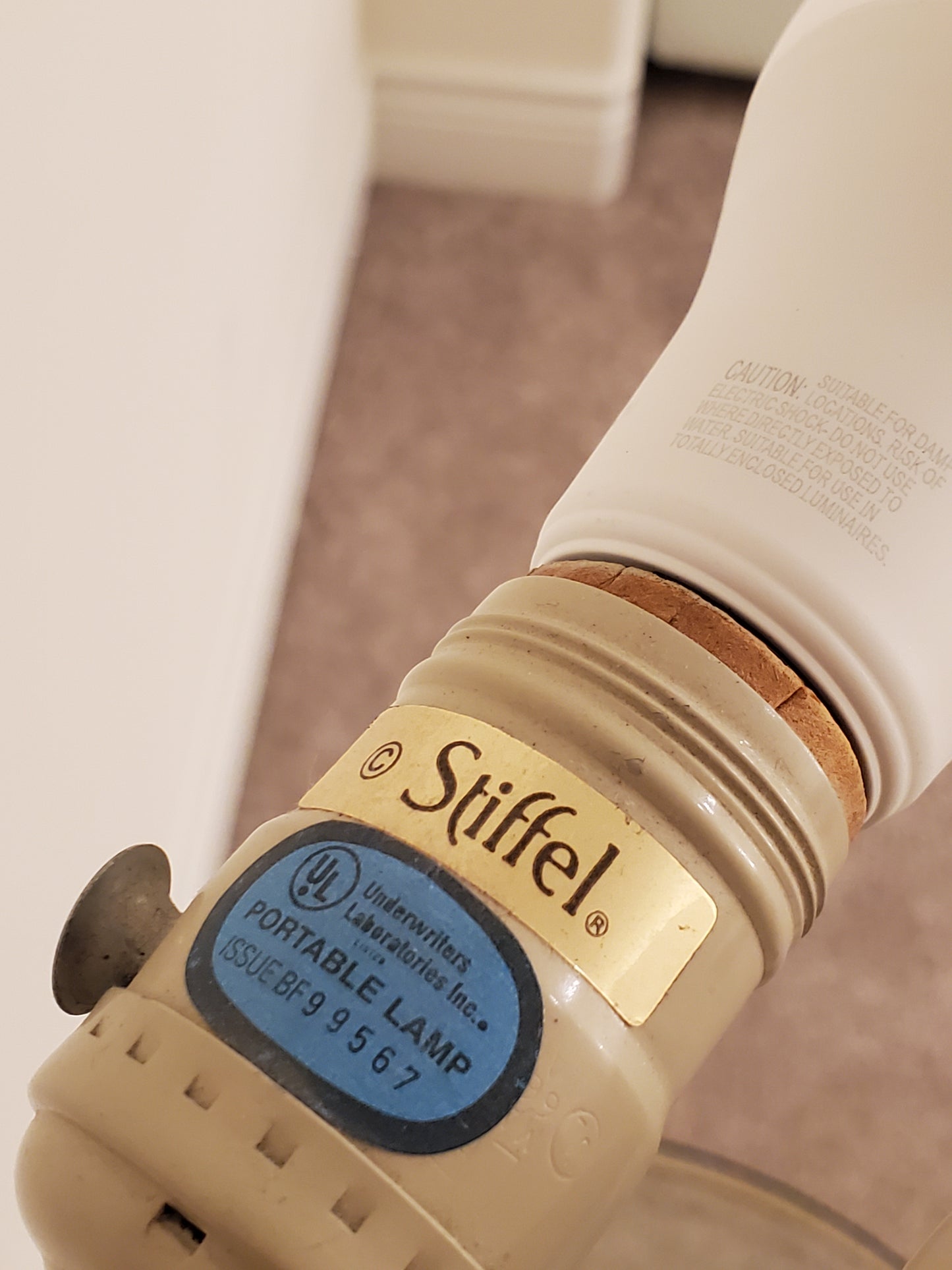 MCM Stiffel French Provincial Solid Brass Tripod Cabriolet Leg Floor Lamp with Glass Tray