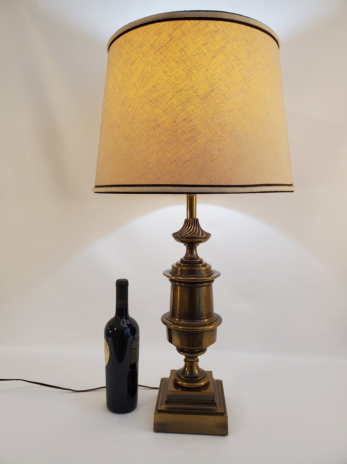 Vintage Stiffel Brass Tall Trophy Style Table Lamp