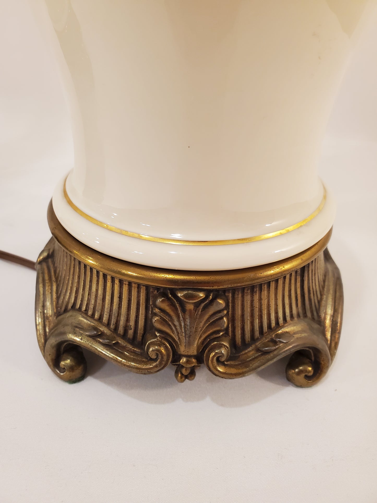 Stiffel Lenox Hollywood Regency Banquet Torchiere Table Lamps