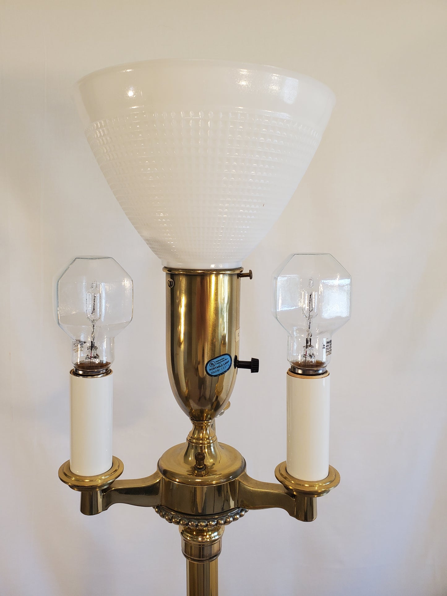 Vintage Stiffel 4-light Mogul Torchiere Candelabra Brass Floor Lamp