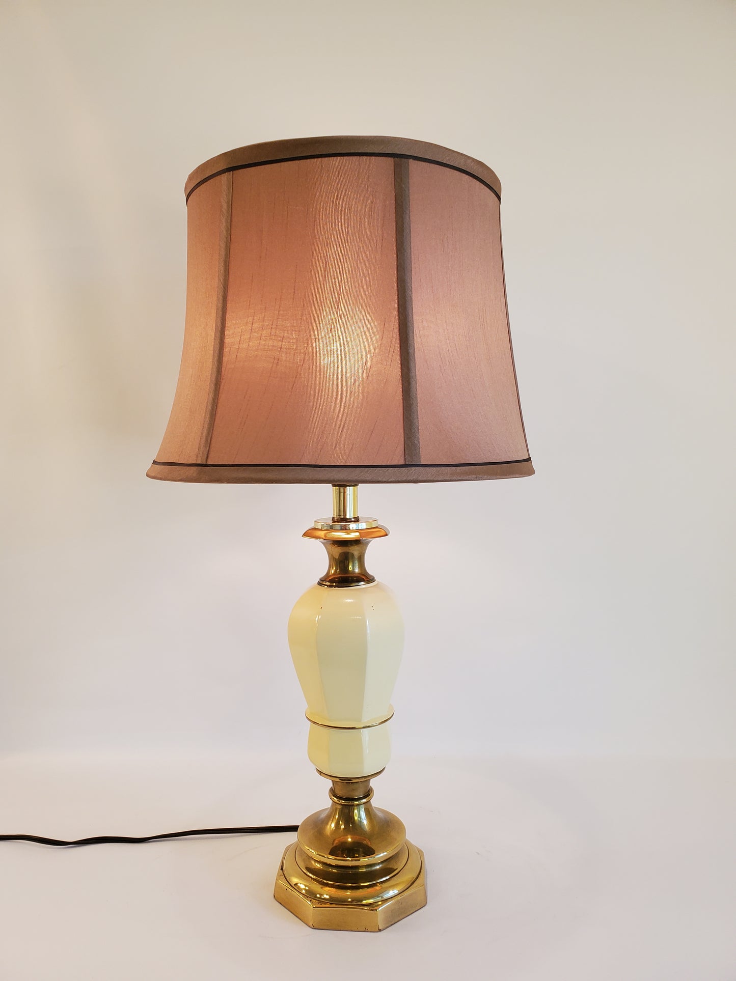 Vintage Brass and Porcelain Urn Style Table Lamp