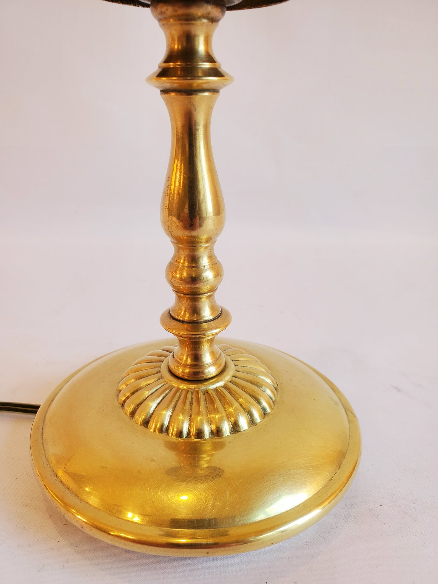 Vintage Petite Brass Candlestick Desk Lamp