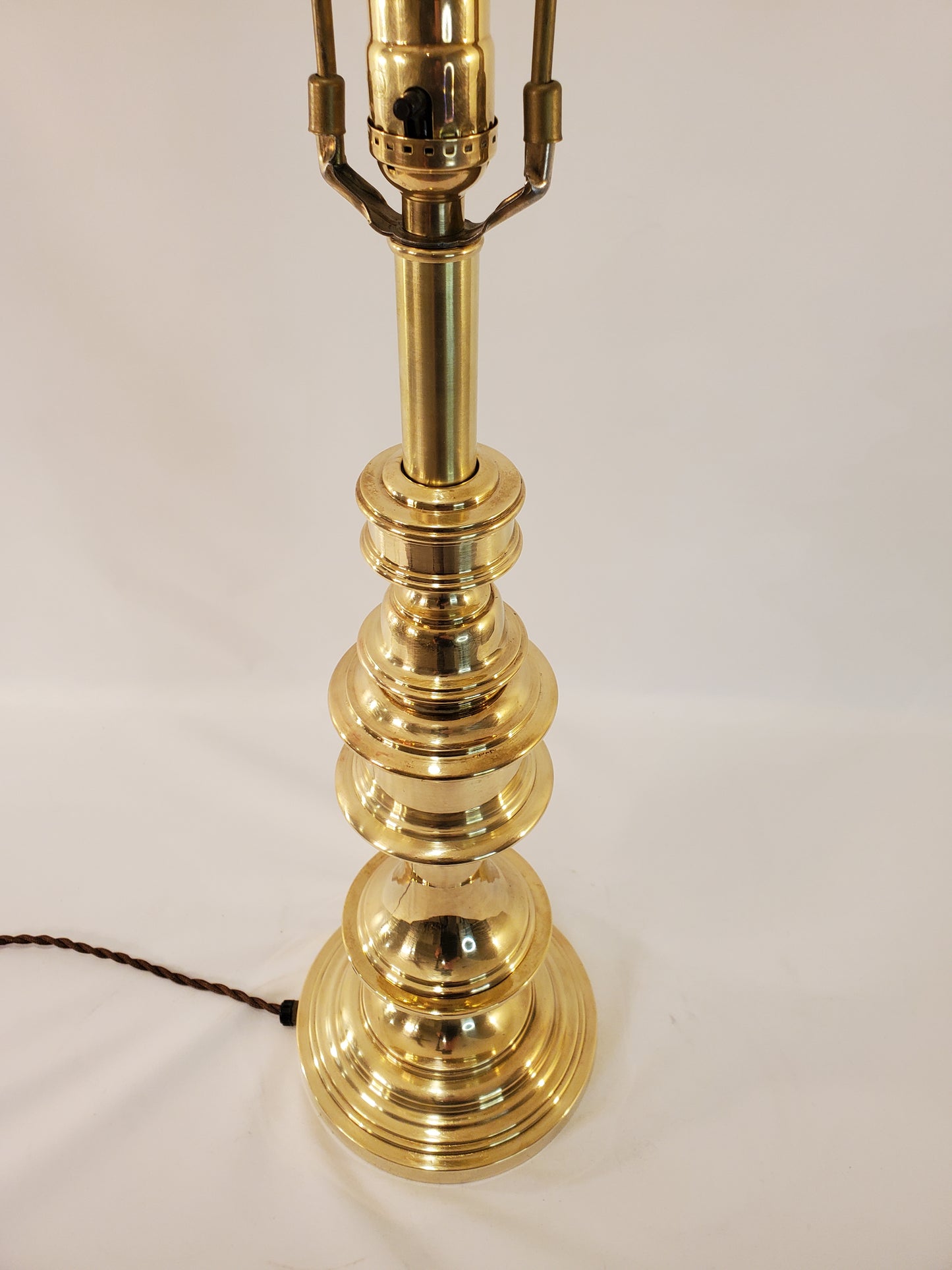 Vintage Stiffel Hollywood Regency Brass Candlestick Table Lamp
