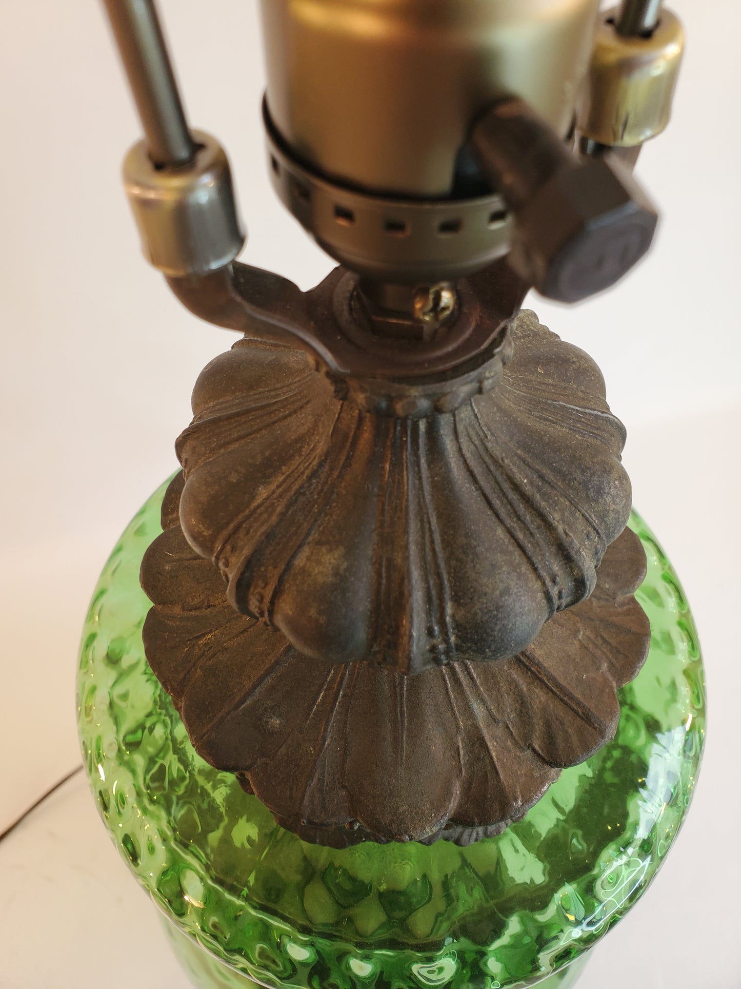 Falkenstein Mid Century Modern Bottle Green Glass Table Lamp