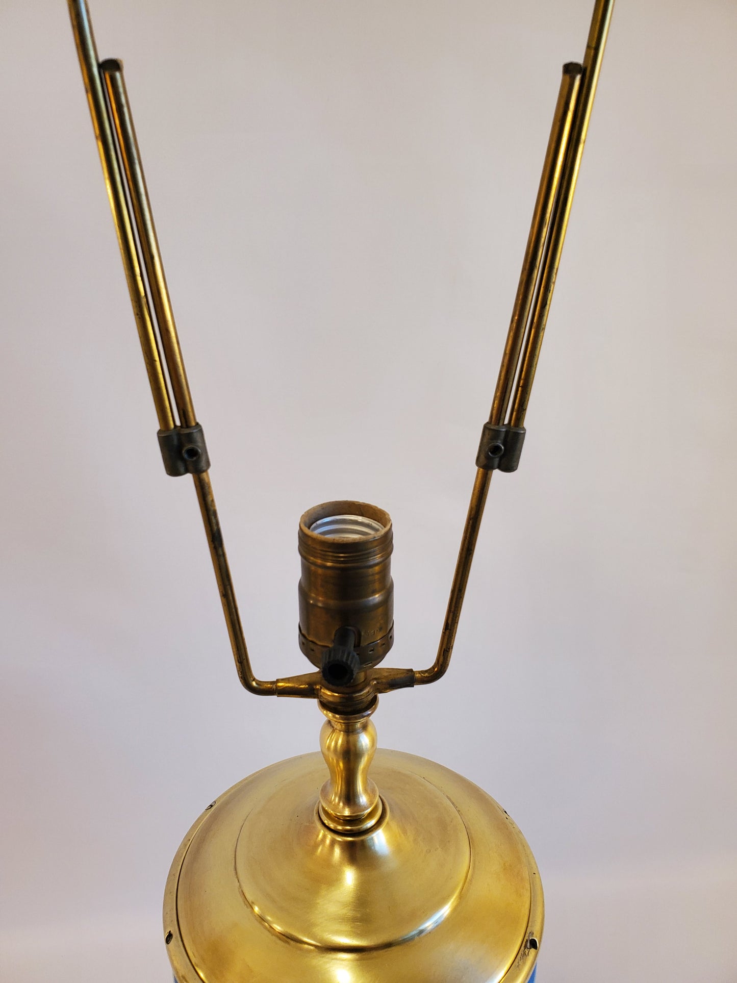 Ornate Porcelain and Brass Table Lamp