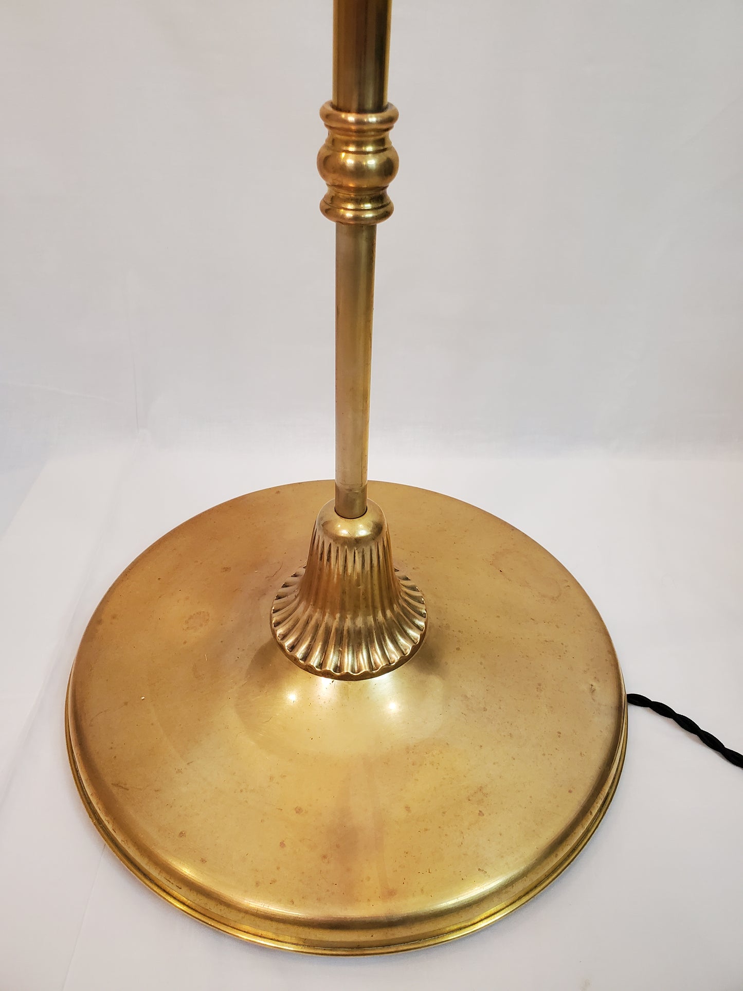 Brass Vintage Adjustable Height Bridge Arm Floor Reading Lamp