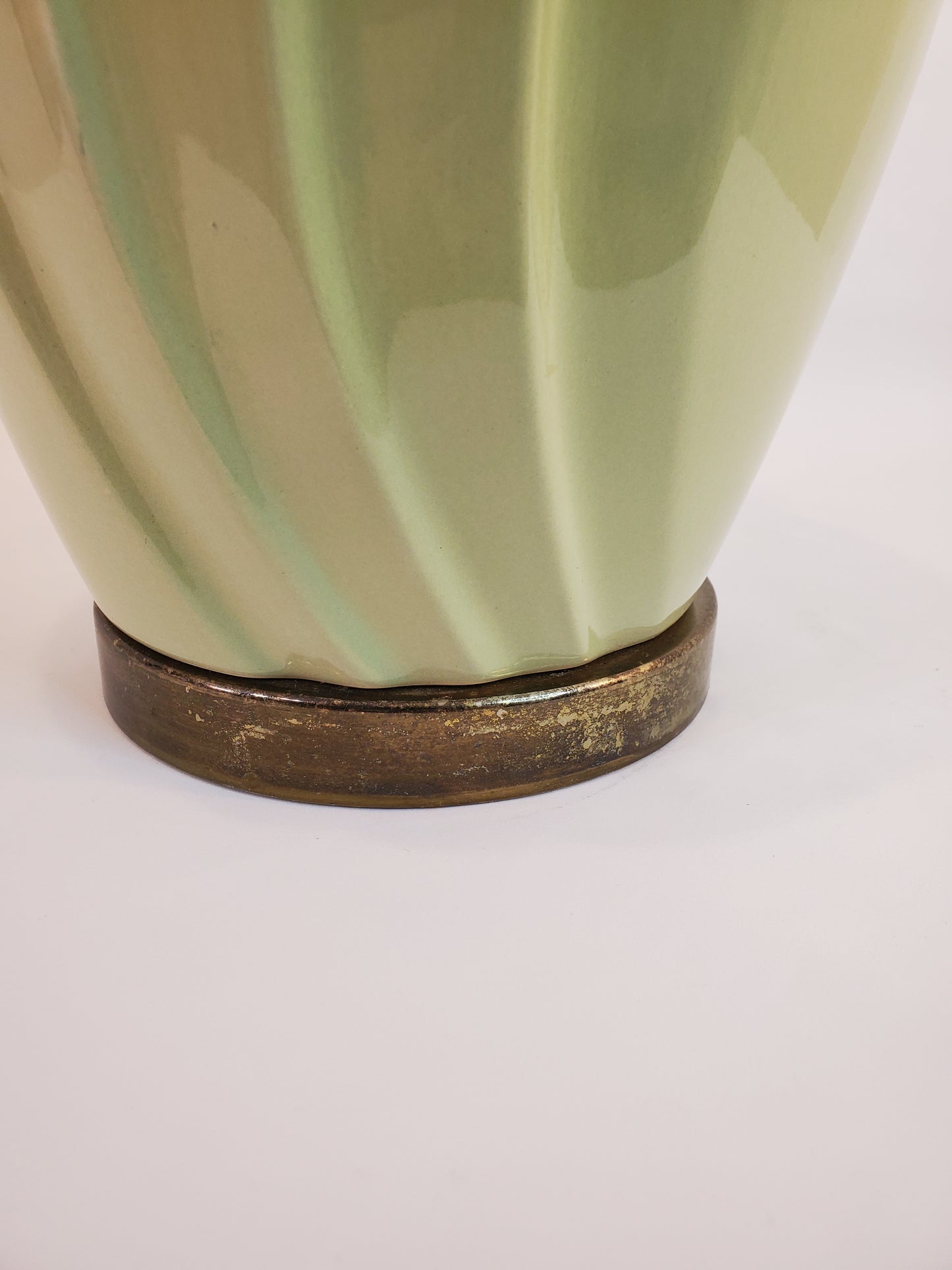 Vintage Kron Light Green Ceramic Table Lamp