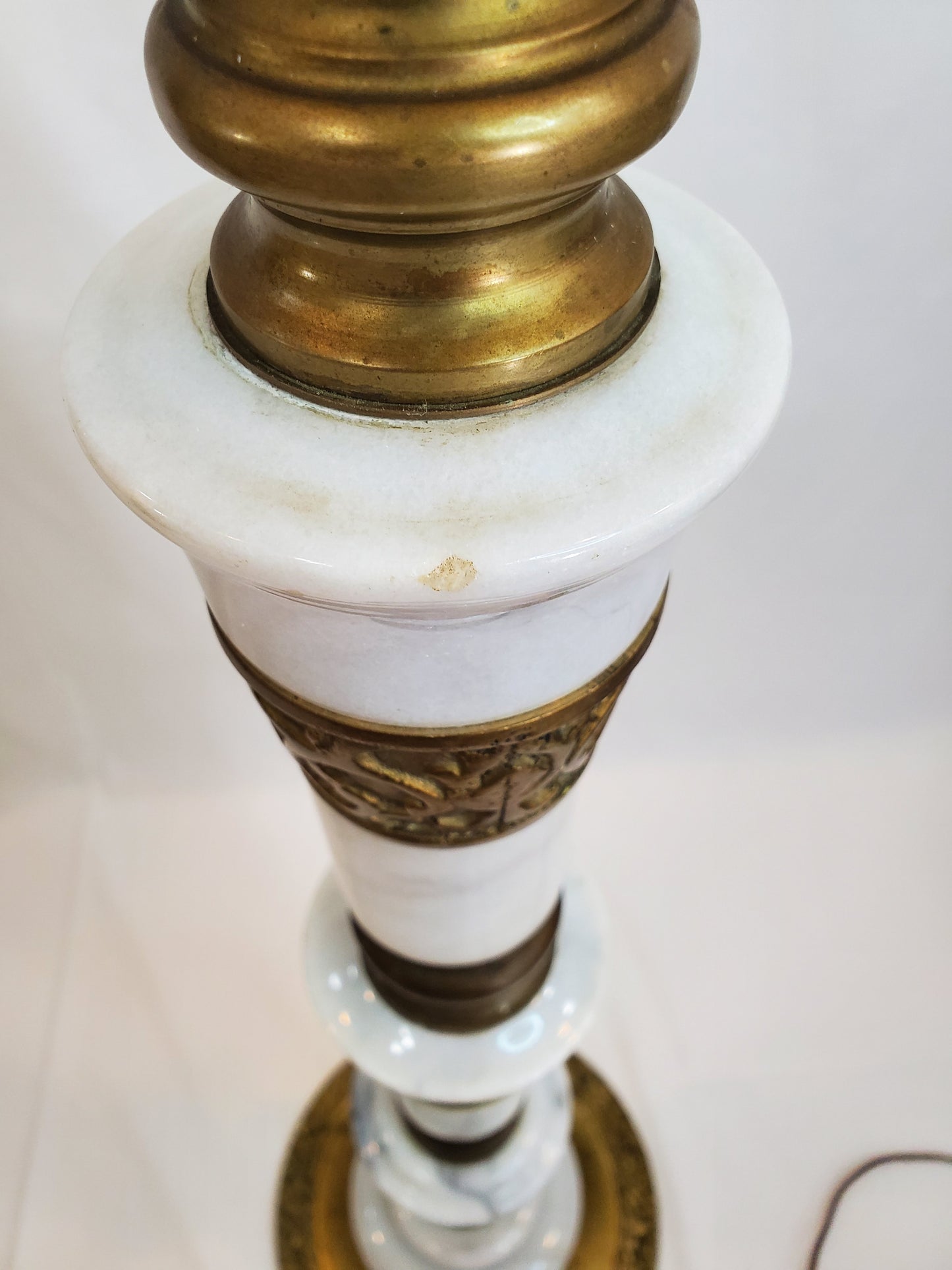 1950s Asian Regency Brass and Marble Floor Lamp By Frederick Cooper