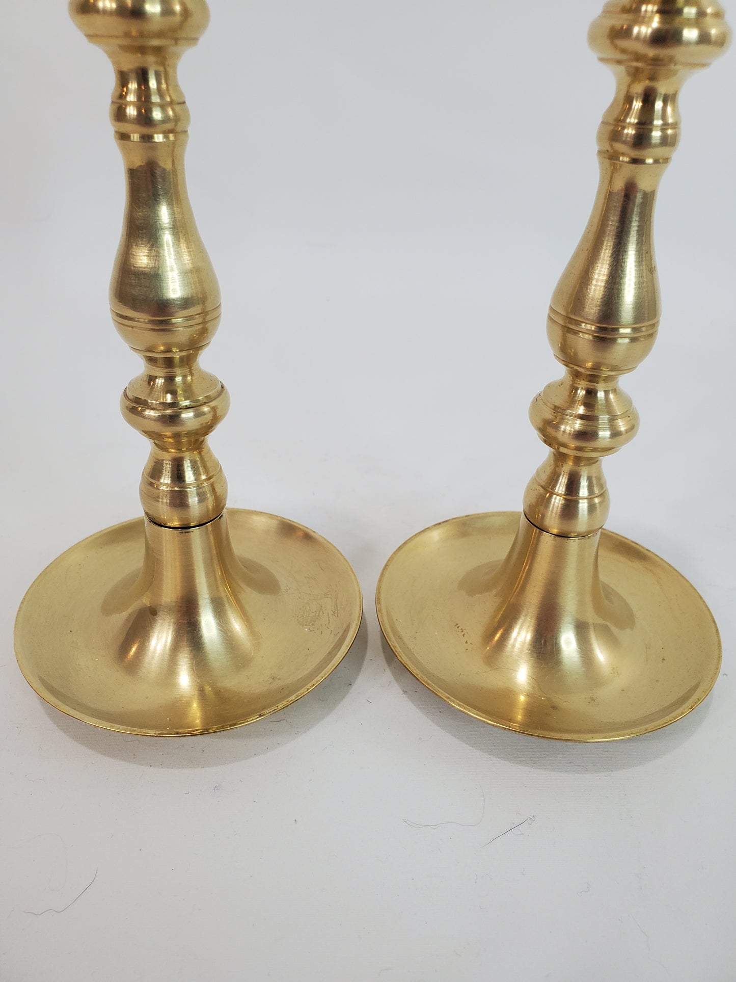 Vintage Petite Brass Candlestick Pair