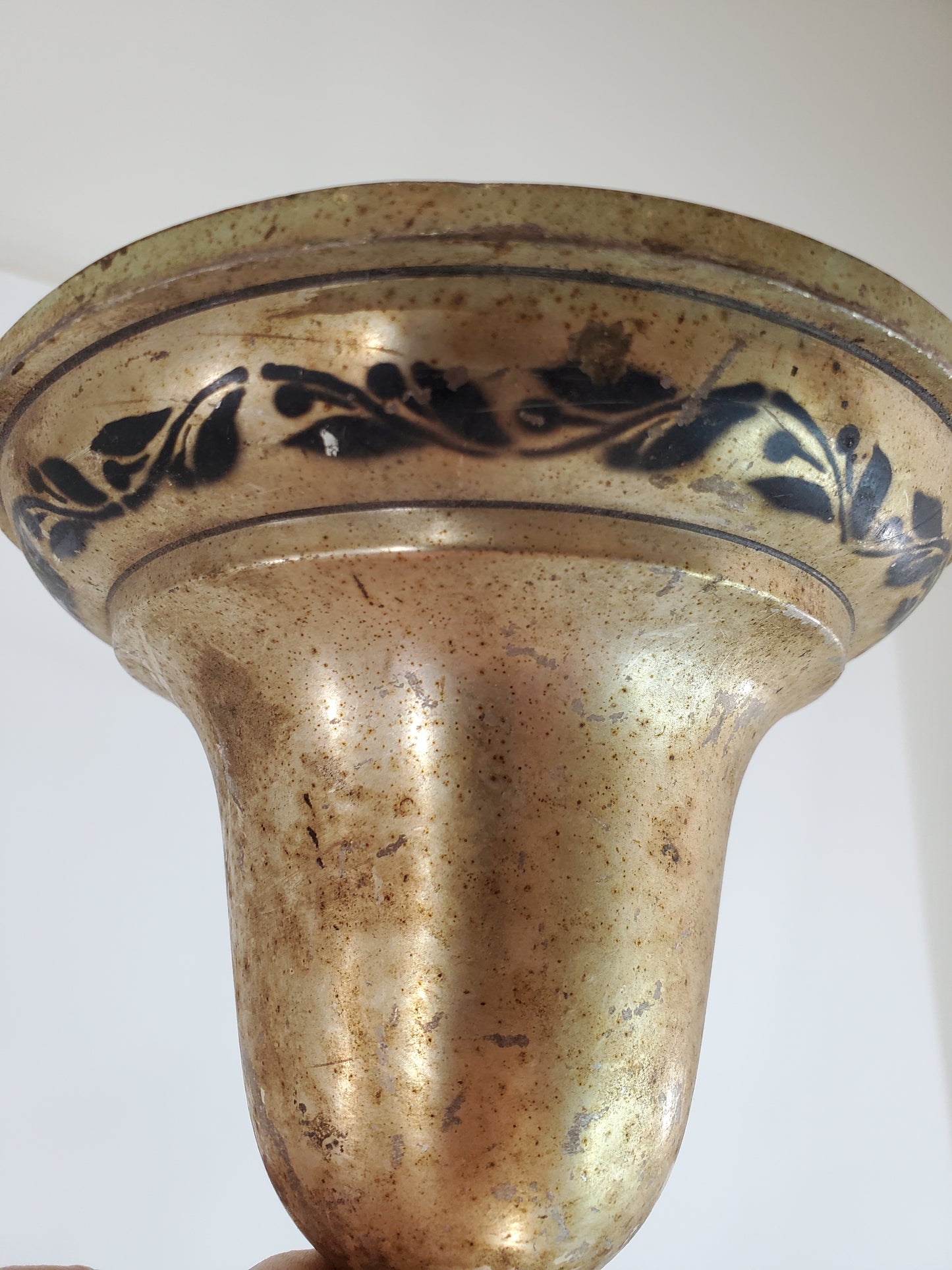 Antique 4-Light Pan Chandelier - Original 1920s Finish