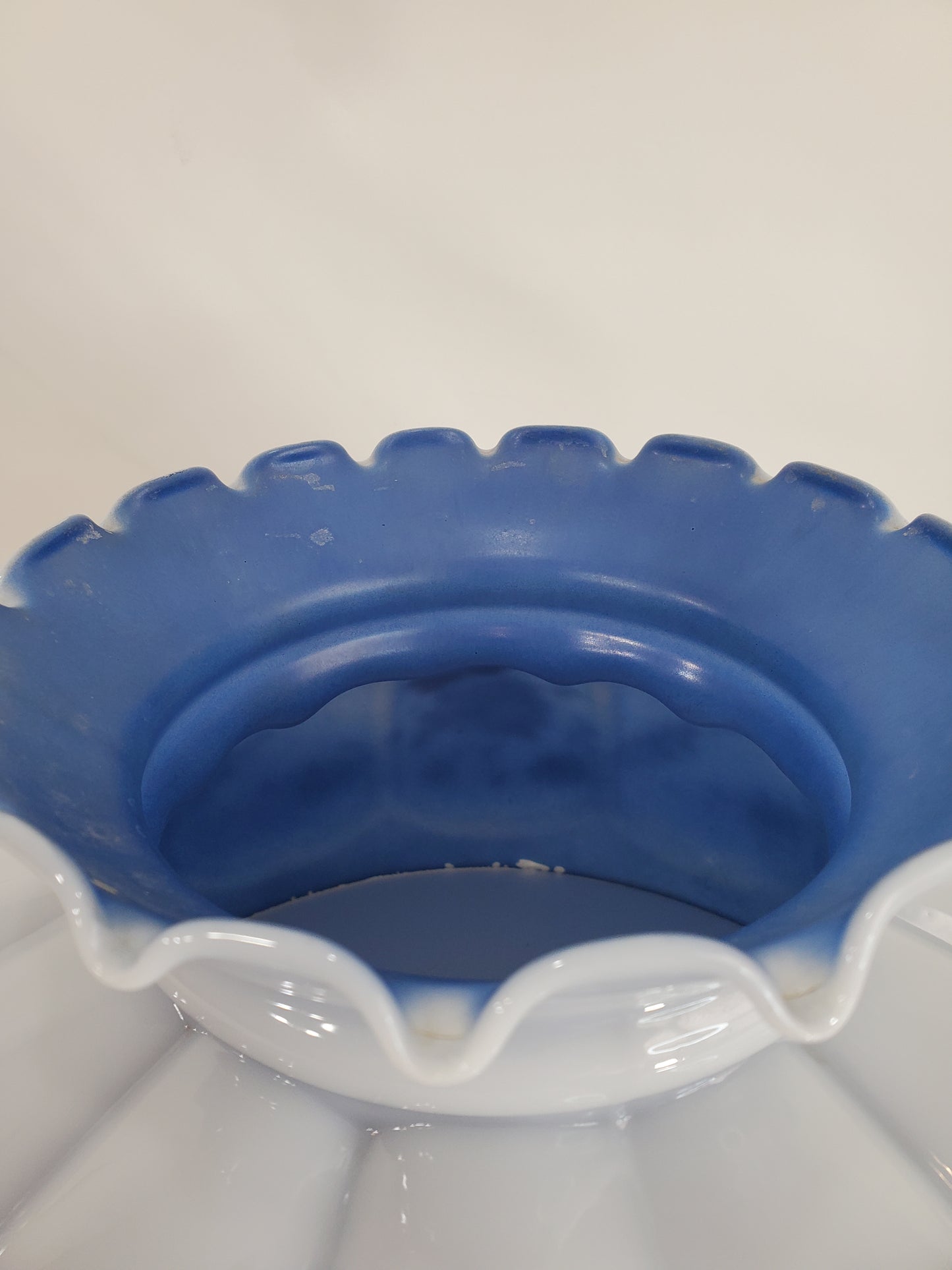 Vintage Molded Glass Globe For Hurricane Lamp or Chandelier - 14" Fitter