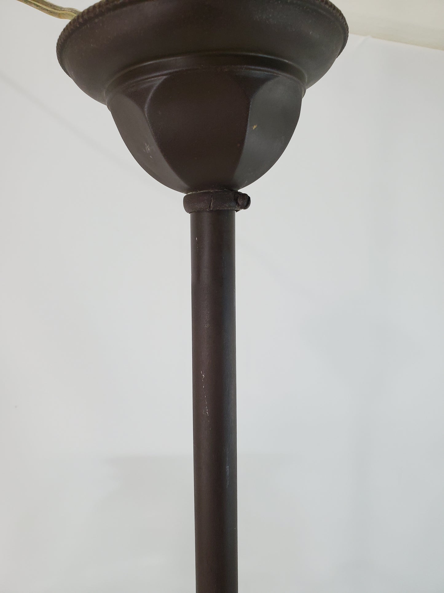 Antique Victorian Converted Gas 2-Light Arts & Crafts Pendant Lamp