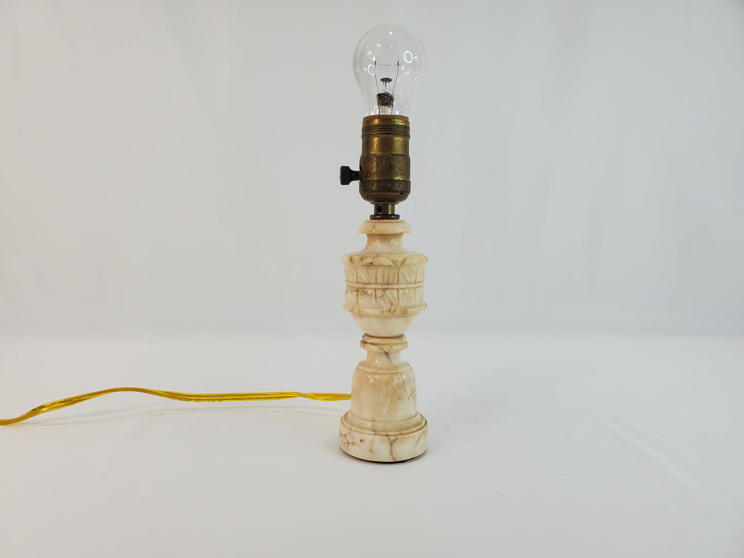 Petite Italian Marble Alabaster Antique Lamp