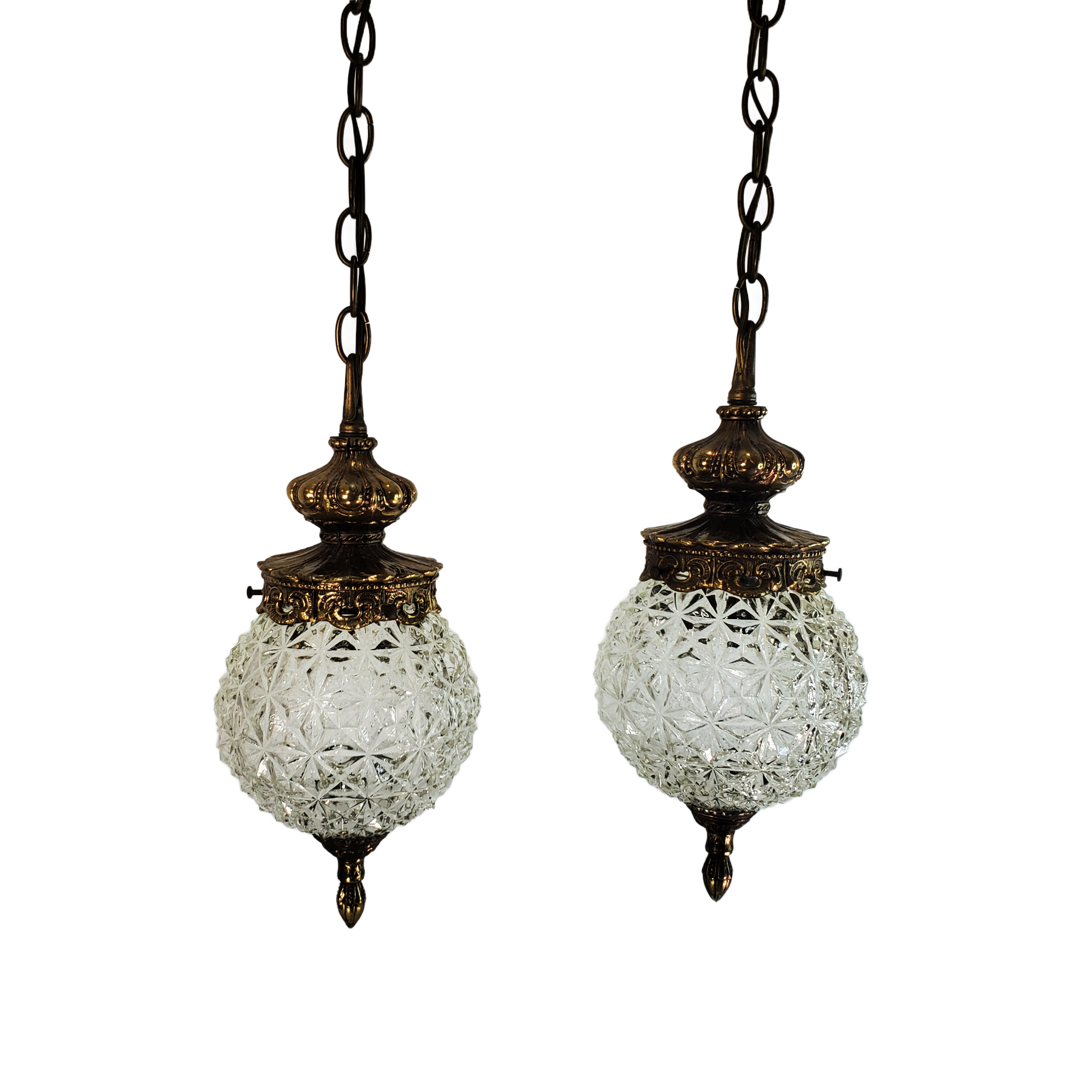 Vintage Hollywood Regency Double Pendant Hanging Swag Lamps – Classic ...