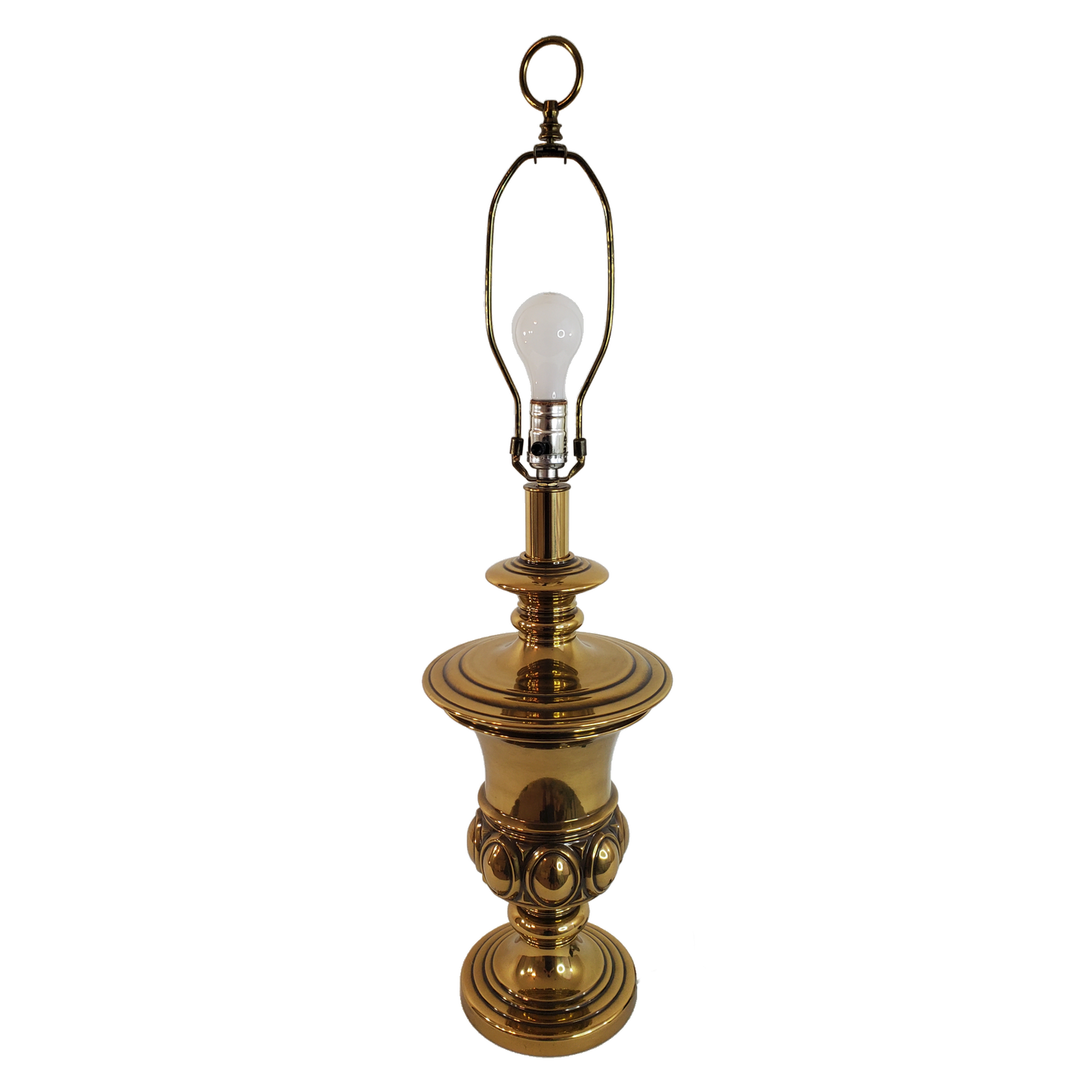Large Mid-Century Neoclassical Urn-Form Brass Table Lamp