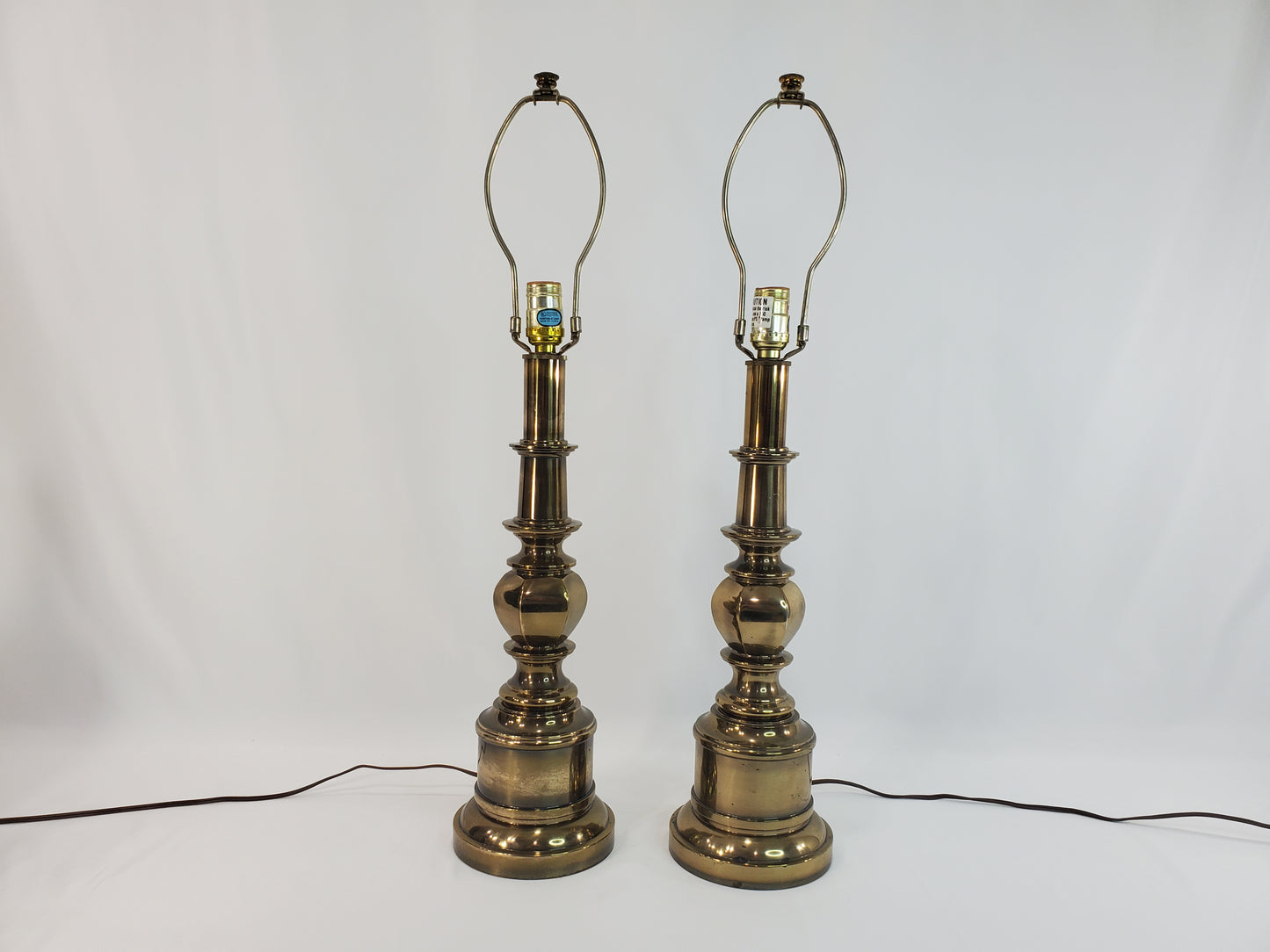 Pair Brass Stiffel Table Lamps - Mid-Century