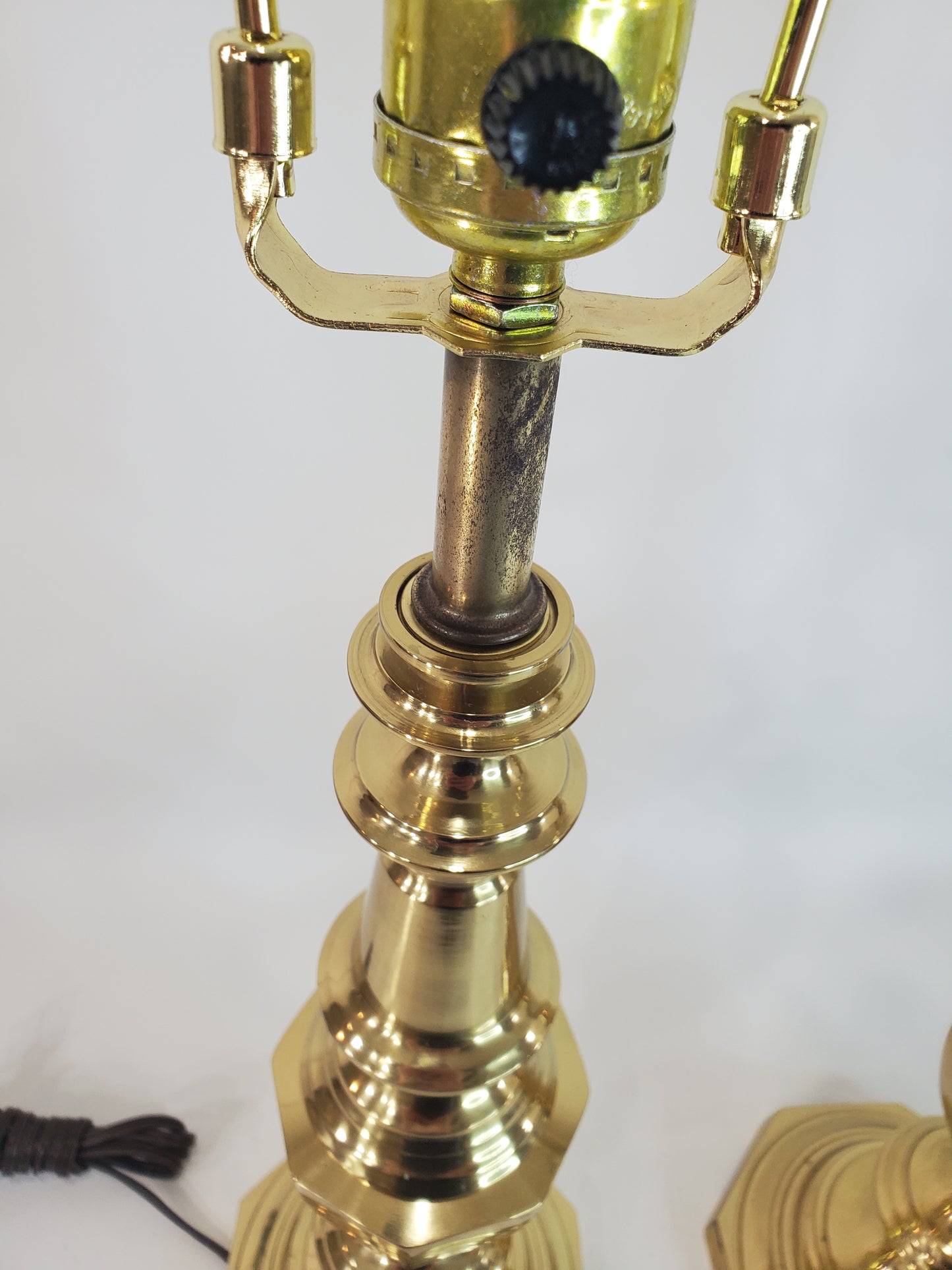 Pair Vintage Brass Table Lamps By Berman
