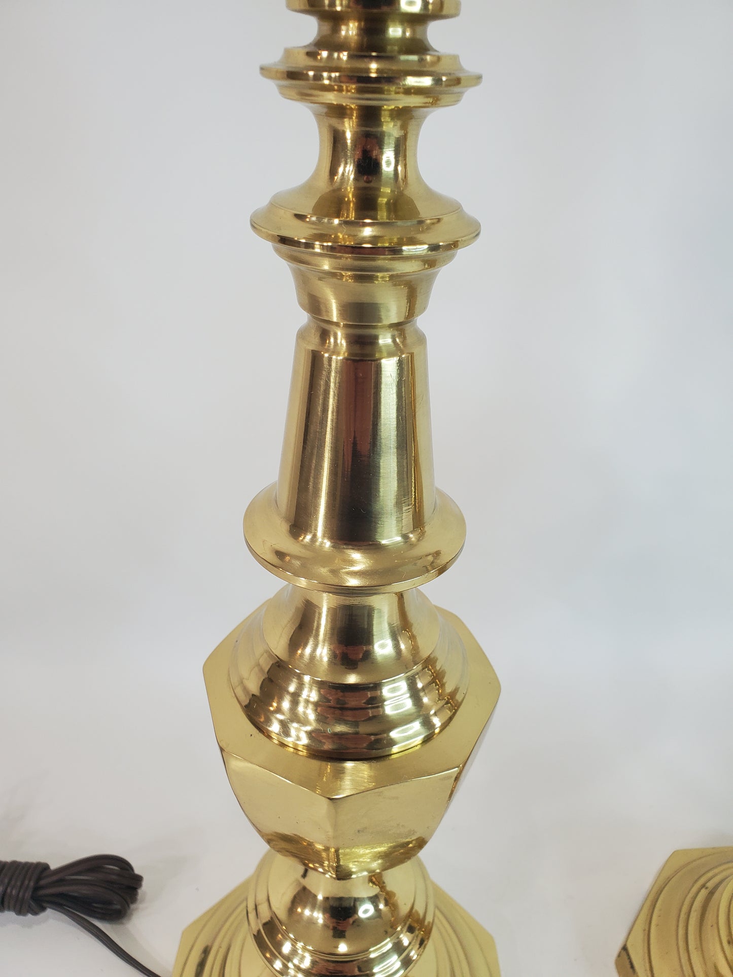 Pair Vintage Brass Table Lamps By Berman