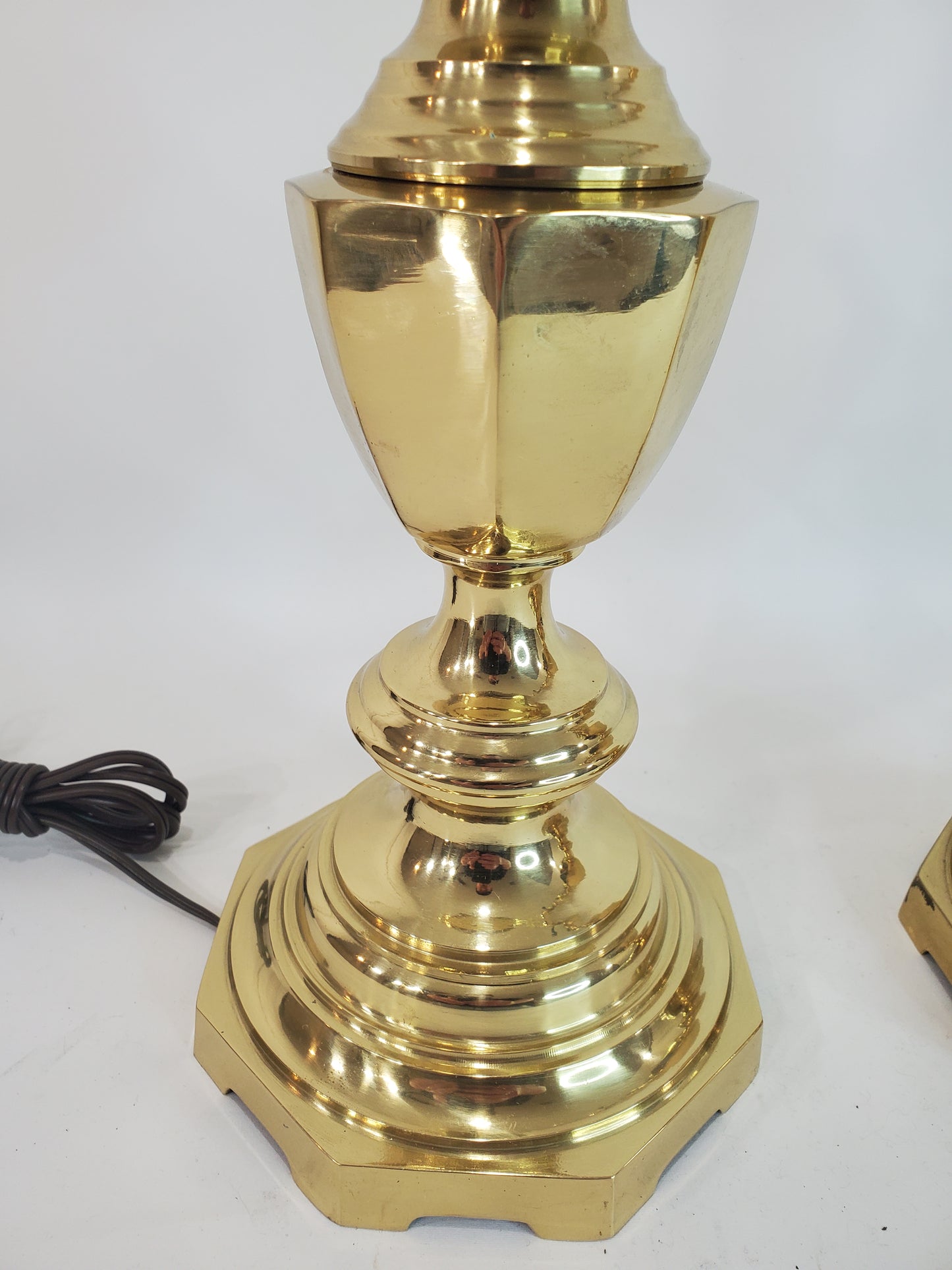 Pair Vintage Brass Table Lamps By Berman