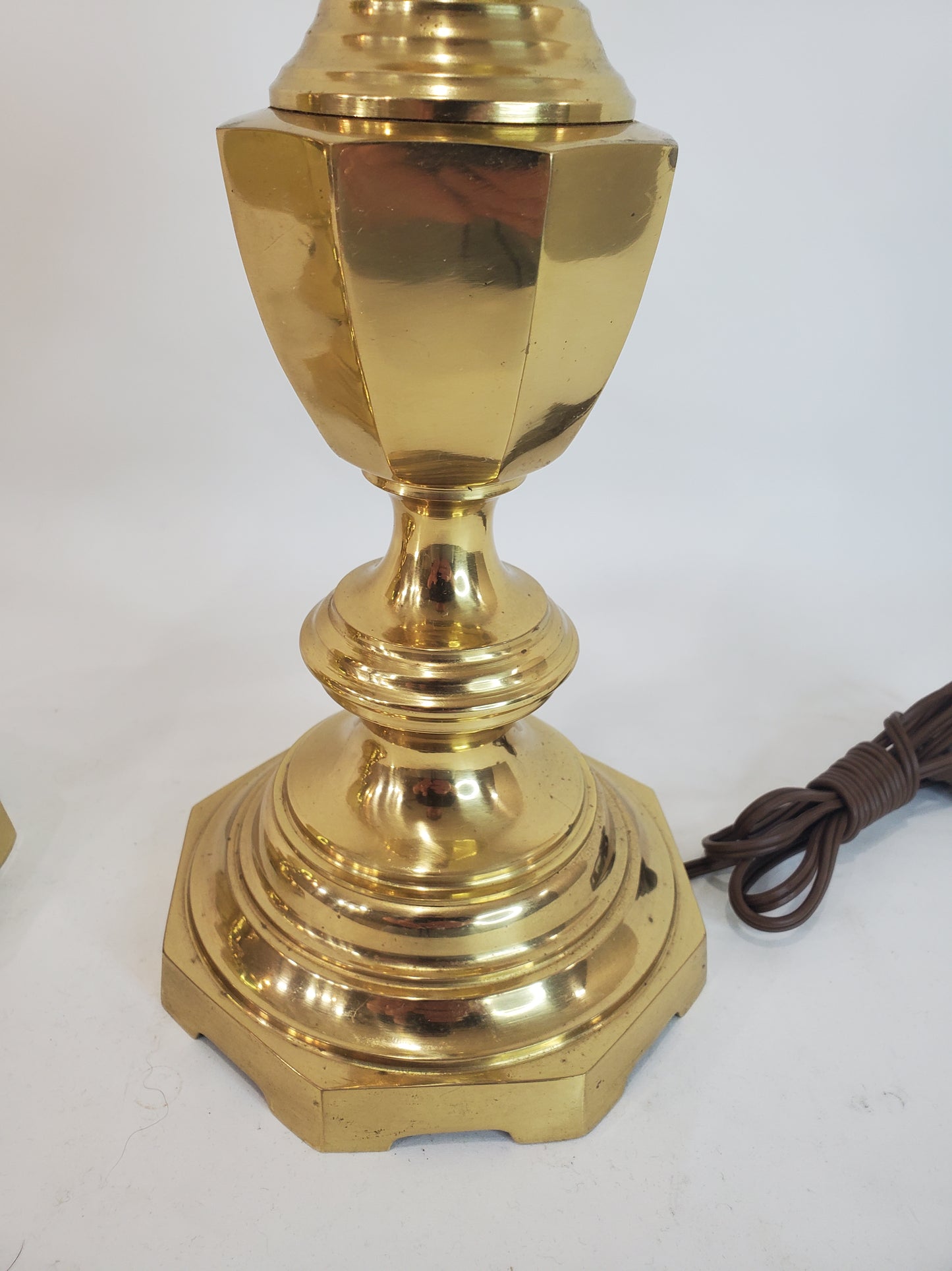 Pair Vintage Brass Table Lamps By Berman