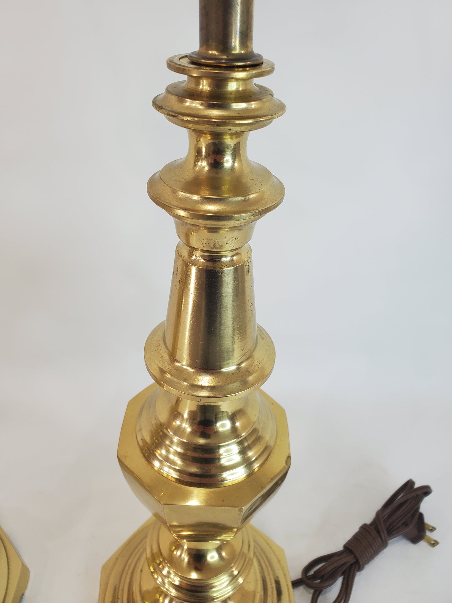 Pair Vintage Brass Table Lamps By Berman