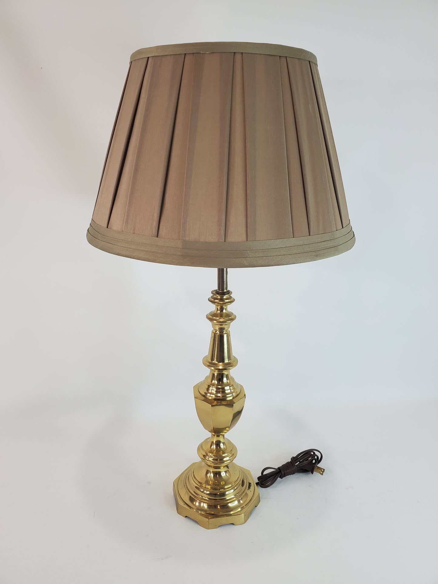 Pair Vintage Brass Table Lamps By Berman