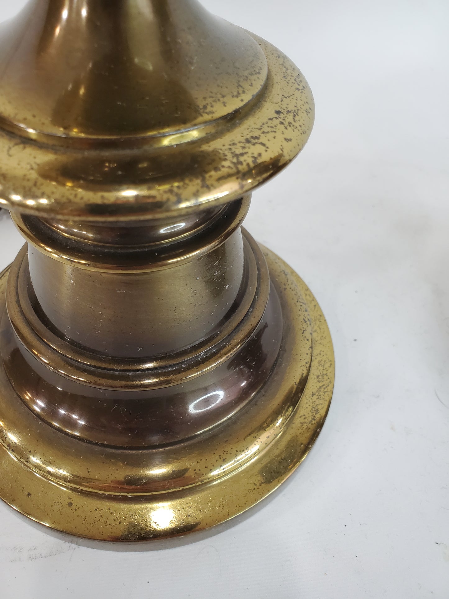 Pair Vintage Hollywood Regency Brass Table Lamps by Westwood Industries