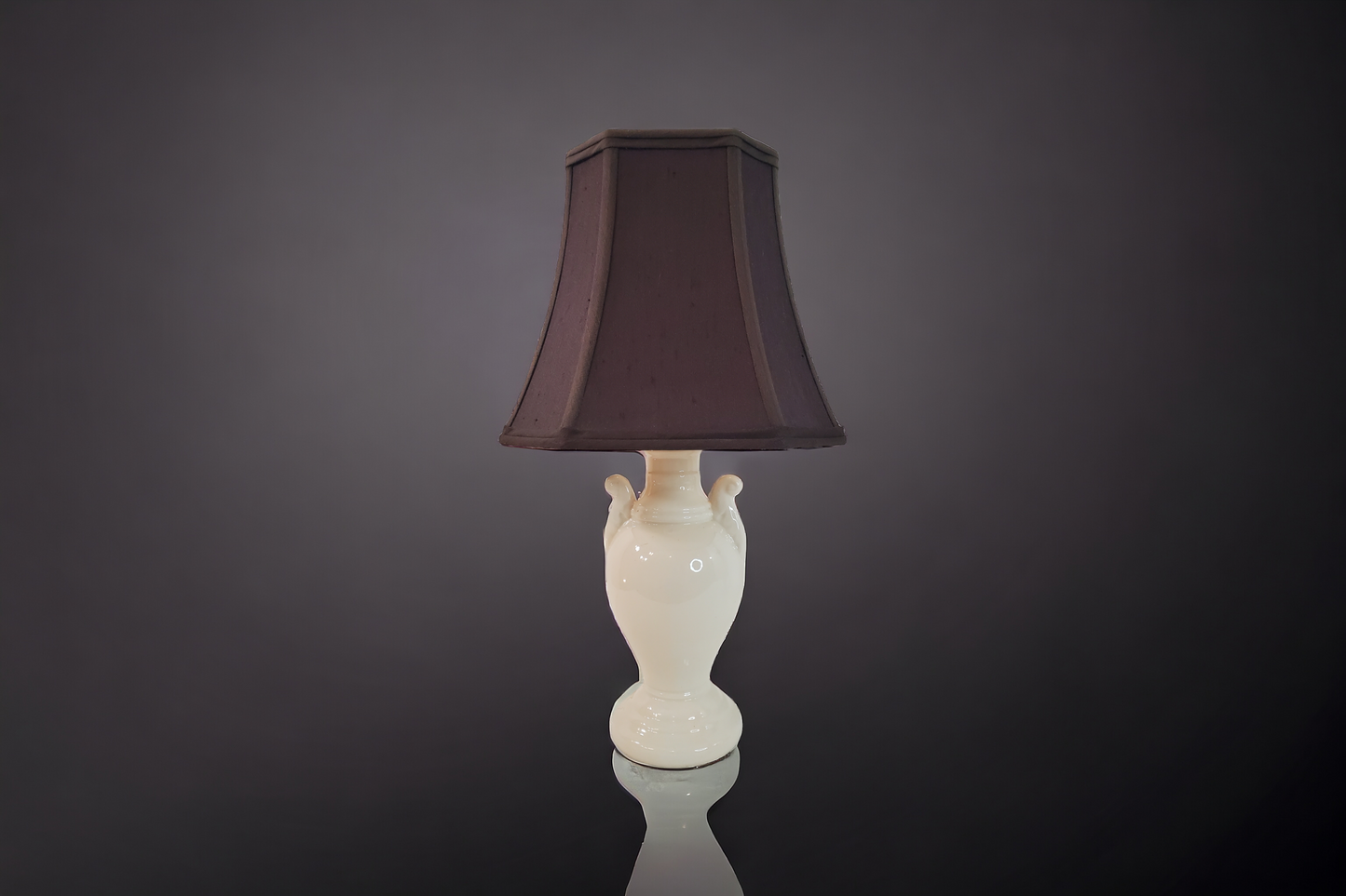 Early Vintage White Porcelain Boudoir Lamp Pair