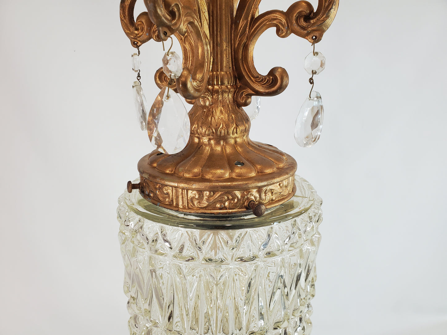 Tall Vintage MCM Swag Pendant Light