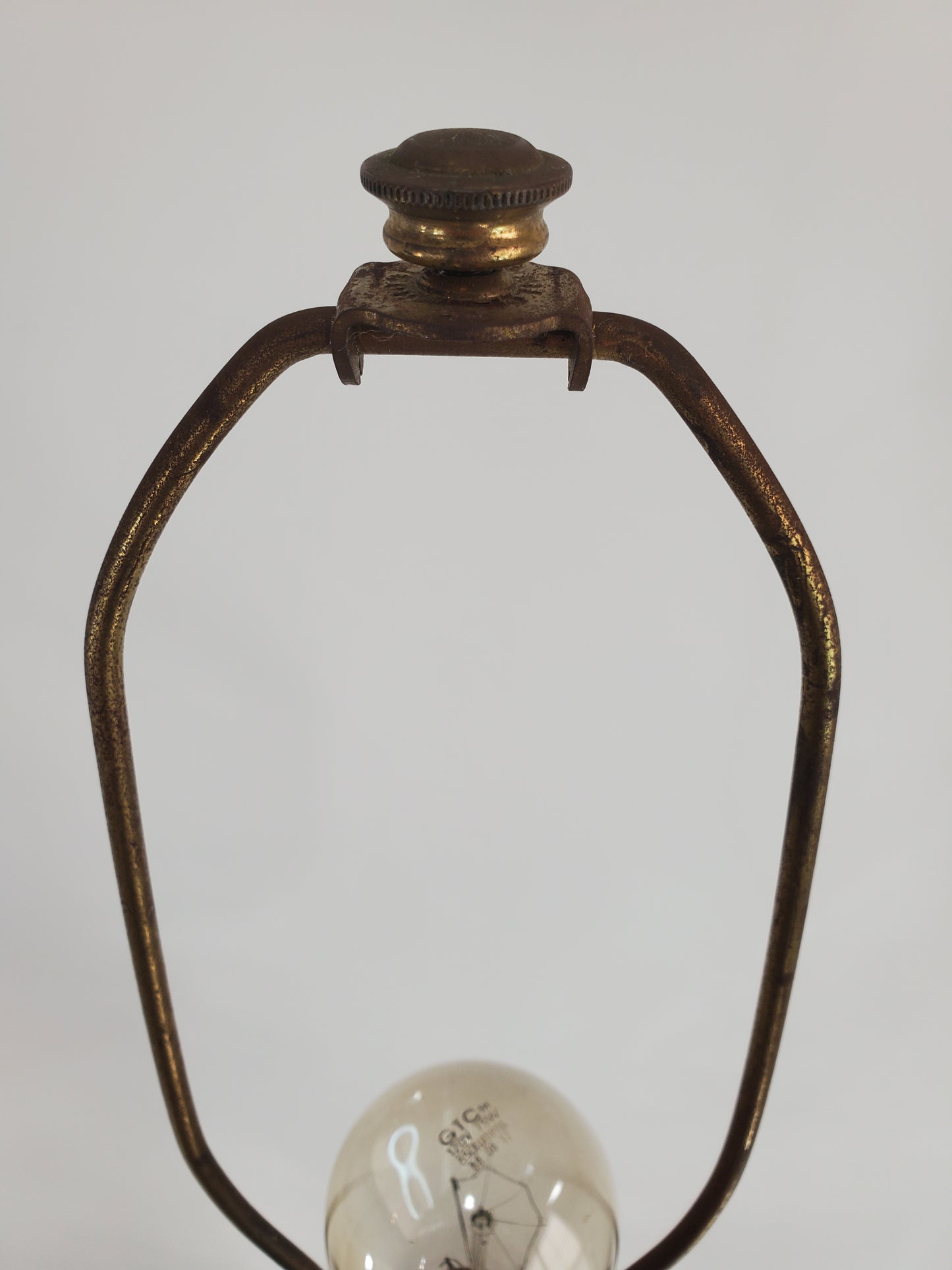 Vintage Stiffel Brass & Glass Oil Reservoir Table Lamp - Black Accent