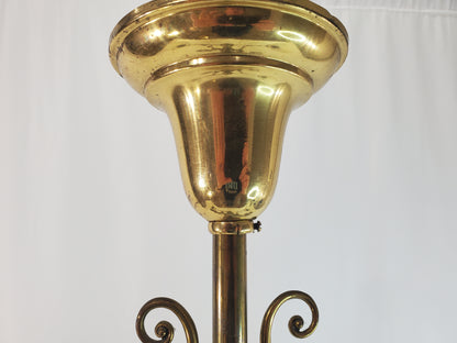 1890s Victorian Gasolier Style 2-Light Brass Chandelier