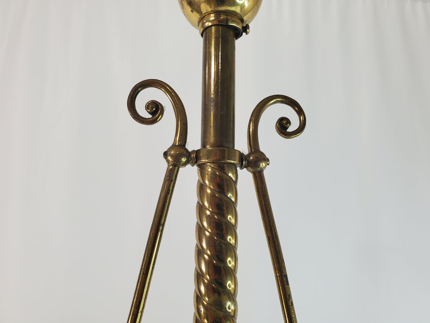 1890s Victorian Gasolier Style 2-Light Brass Chandelier