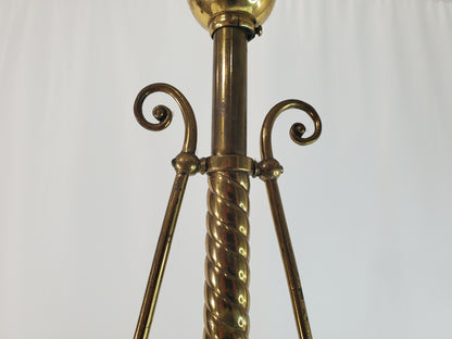 1890s Victorian Gasolier Style 2-Light Brass Chandelier