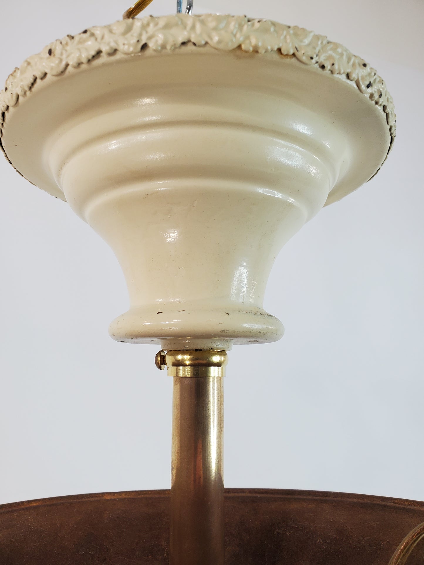 1920s Art Deco Flush Mount 2-Light Chandelier