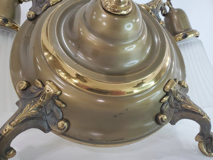 1920s Transitional Edwardian-Art Deco 4-Light Pan Chandelier - Fully Restored