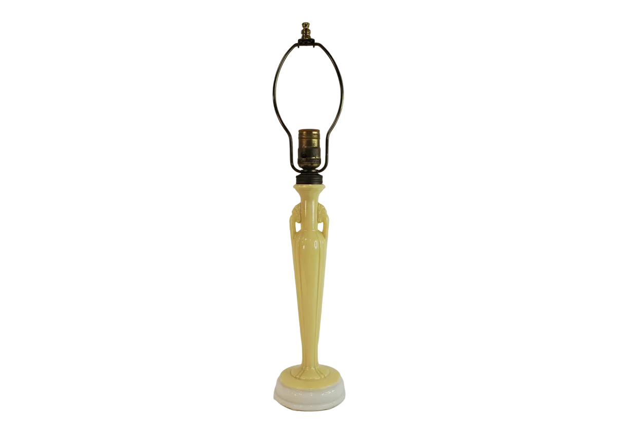 1940s Aladdin Alacite Art Deco Table Lamp in Soft Yellow