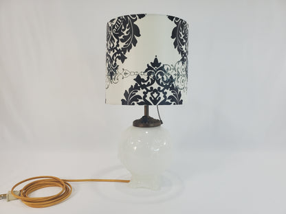 1940s Art Deco Aladdin Alacite Opalescent Glass Lamp w Illuminated Base