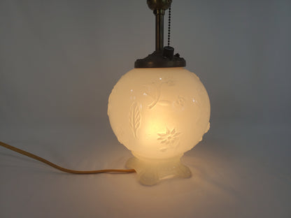 1940s Art Deco Aladdin Alacite Opalescent Glass Lamp w Illuminated Base