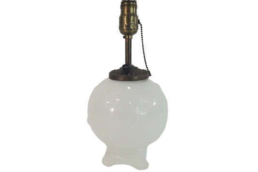 1940s Art Deco Aladdin Alacite Opalescent Glass Lamp w Illuminated Base