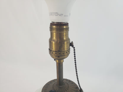 1940s Art Deco Aladdin Alacite Opalescent Glass Lamp w Illuminated Base