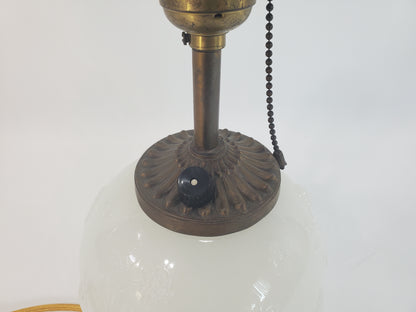 1940s Art Deco Aladdin Alacite Opalescent Glass Lamp w Illuminated Base