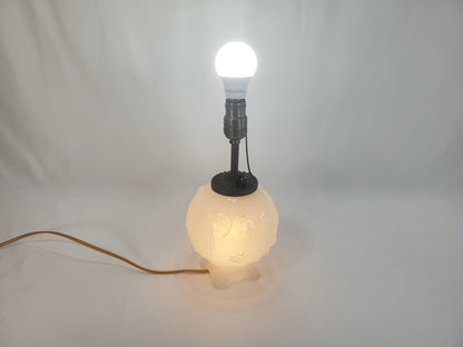 1940s Art Deco Aladdin Alacite Opalescent Glass Lamp w Illuminated Base
