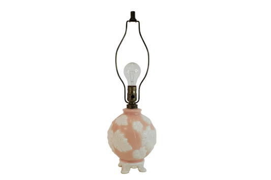 1940s Art Deco Aladdin Alacite Pink Glass Lamp with Illuminated Base-2