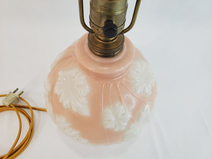 1940s Art Deco Aladdin Alacite Pink Glass Lamp with Illuminated Base-2