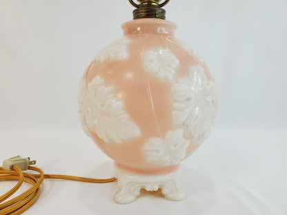 1940s Art Deco Aladdin Alacite Pink Glass Lamp with Illuminated Base-2