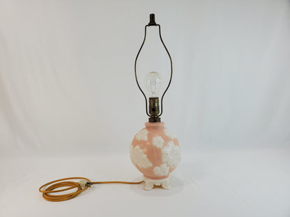 1940s Art Deco Aladdin Alacite Pink Glass Lamp with Illuminated Base-2