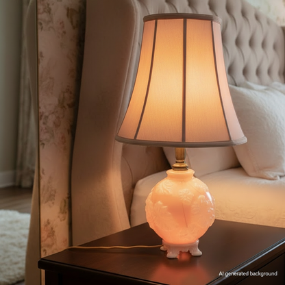 1940s Art Deco Aladdin Alacite Pink Glass Lamp with Illuminated Base-2