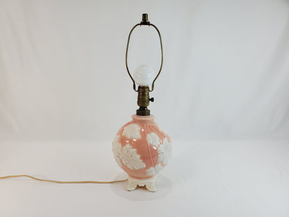 1940s Art Deco Aladdin Alacite Pink Glass Lamp with Illuminated Base