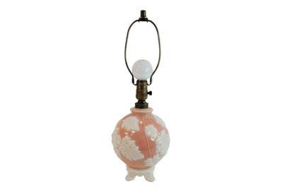 1940s Art Deco Aladdin Alacite Pink Glass Lamp with Illuminated Base